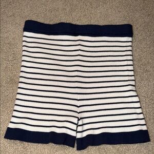 art class Navy and White Striped High Waist Shorts